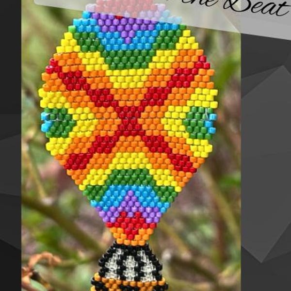 Hot Air Balloon (Prismatic) - Brick Stitch (Using New ZigZag Method designed by me - Full Tutorial included + Free Pattern)