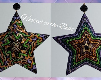 3D Peyote Star - Ruban 2 (different pattern on each side) - Digital Download