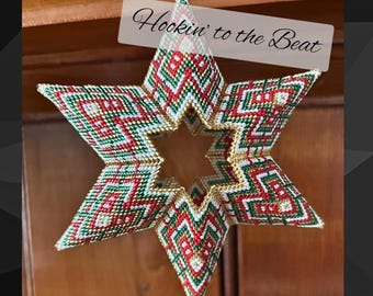 3D Peyote Open Star - Hearts Open for Christmas - Digital Download