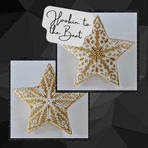 Étoile de peyotl 3D - neige nordique (3 or) (une seule étoile / motif différent de chaque côté) - téléchargement numérique