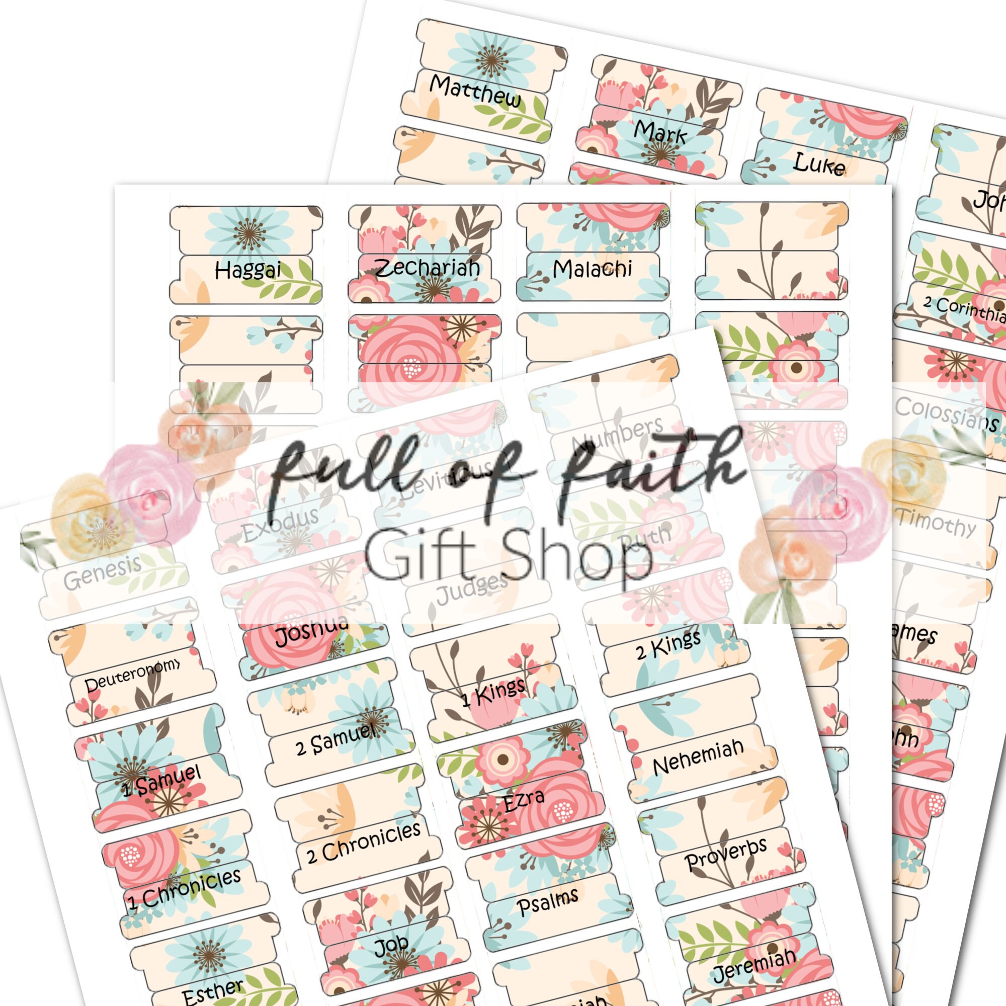 Printable Floral Bible Tabs Bible Tab Printable Printable - Etsy