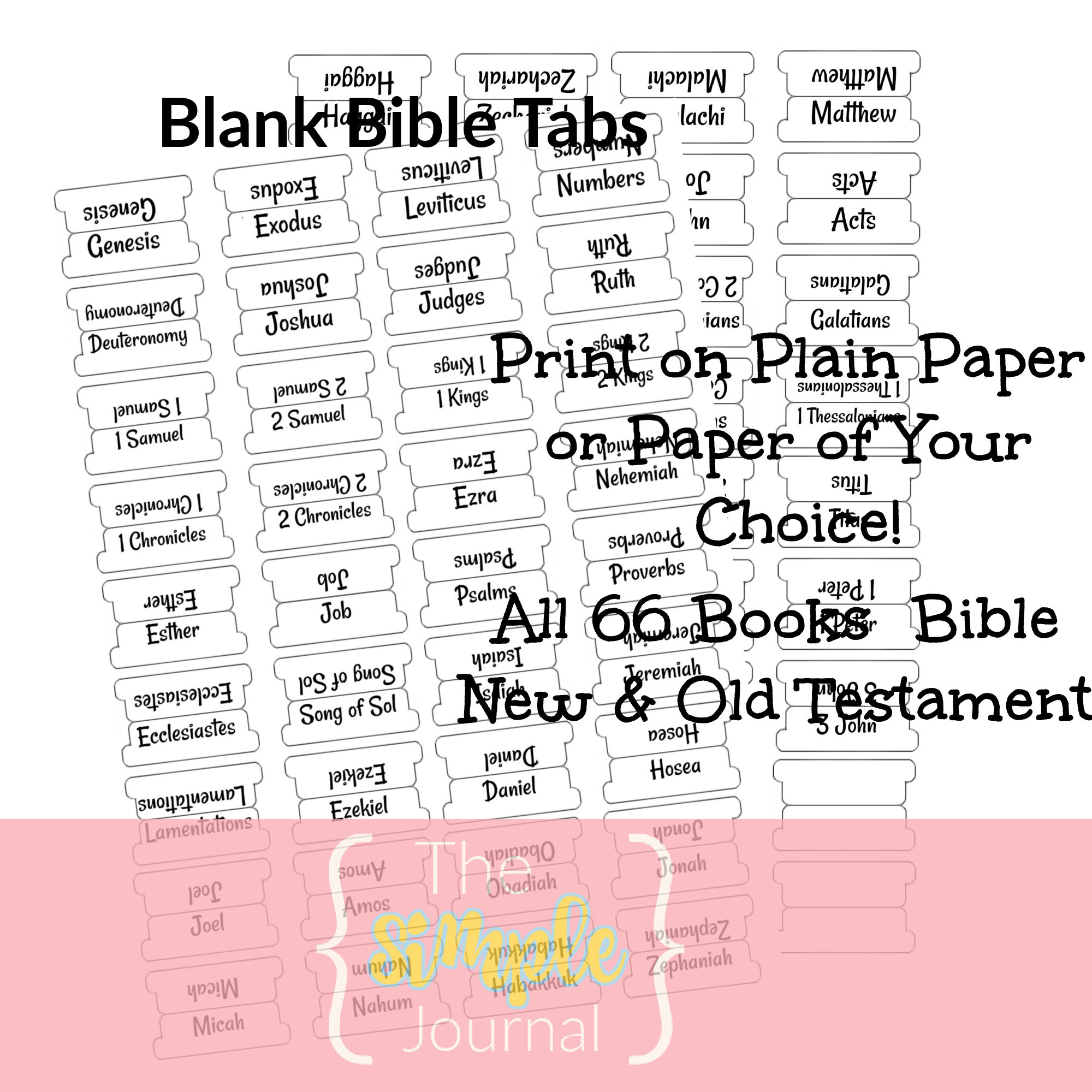 Printable Bible Tabs Customize and Print
