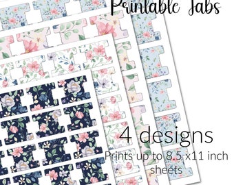 Floral Printable Tabs: Vintage Romance Collection (Print & Cut Compatible)