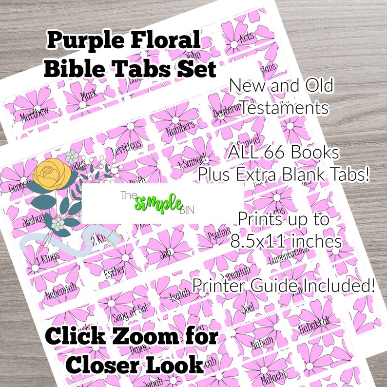 Printable Pink Floral Bible Tabs Bible Tab Printable - Etsy