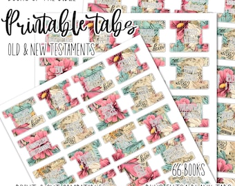 Bible Tabs | Vintage Scrapbook | Printable Bible Tabs | Bible Journaling tabs | Bible Journaling | Inspire Bible Tabs | Print and Cut