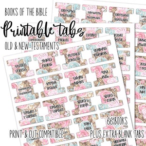 Afdrukbare bijbeltabbladen downloaden | 66 Bijbelboeken | Cricut printen en snijden |