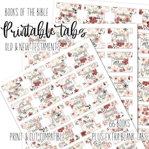 Printable Bible Tabs  Download | 66 Books of Bible | Cricut Print and Cut |
