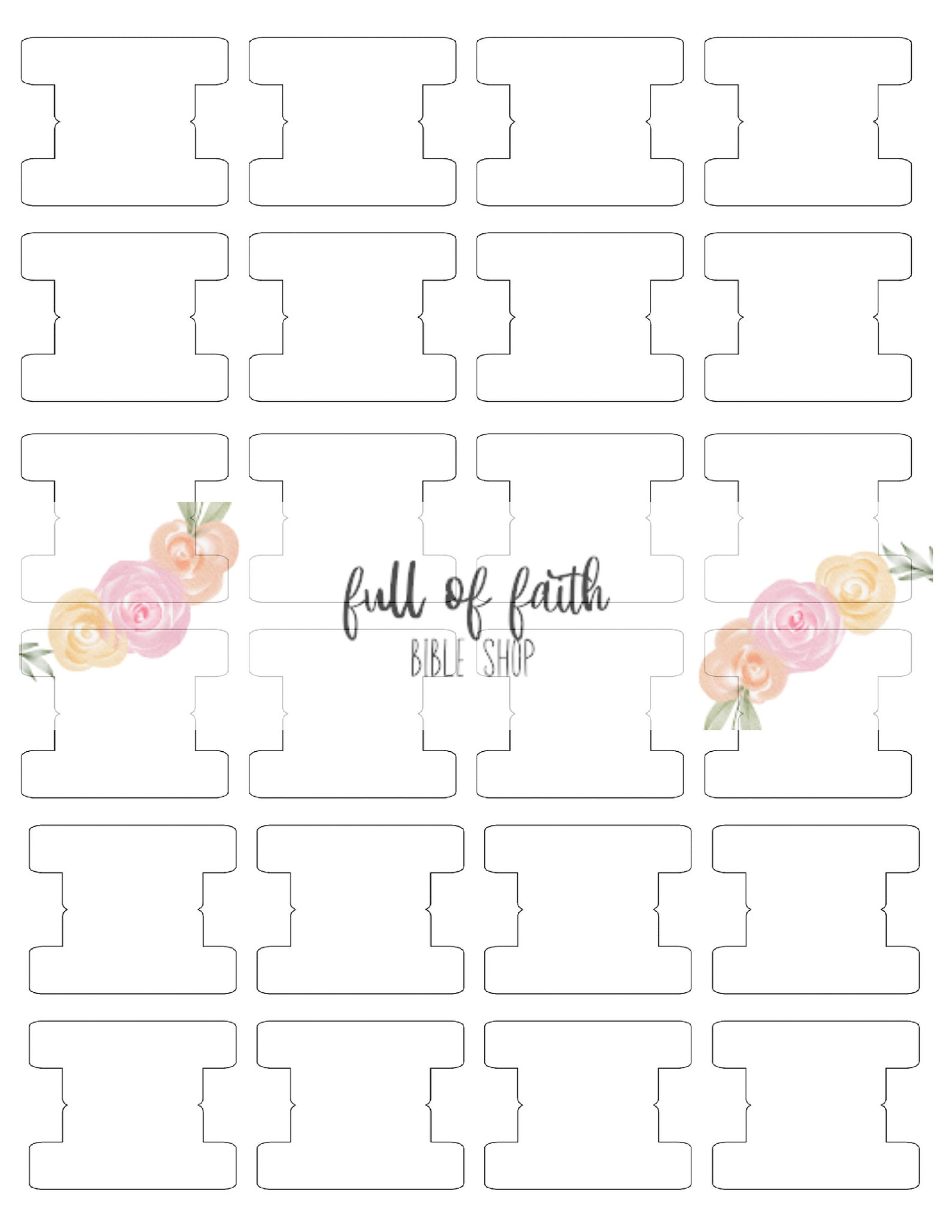 Blank Page and Book Tab Template | Bible Tab | Bible Journaling Tab ...