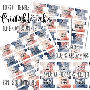 Bible Tabs | Printable Bible Tabs | Bible Journaling tabs | Bible Journaling | Tabs for Bible | Inspire Bible Tabs | Print and Cut