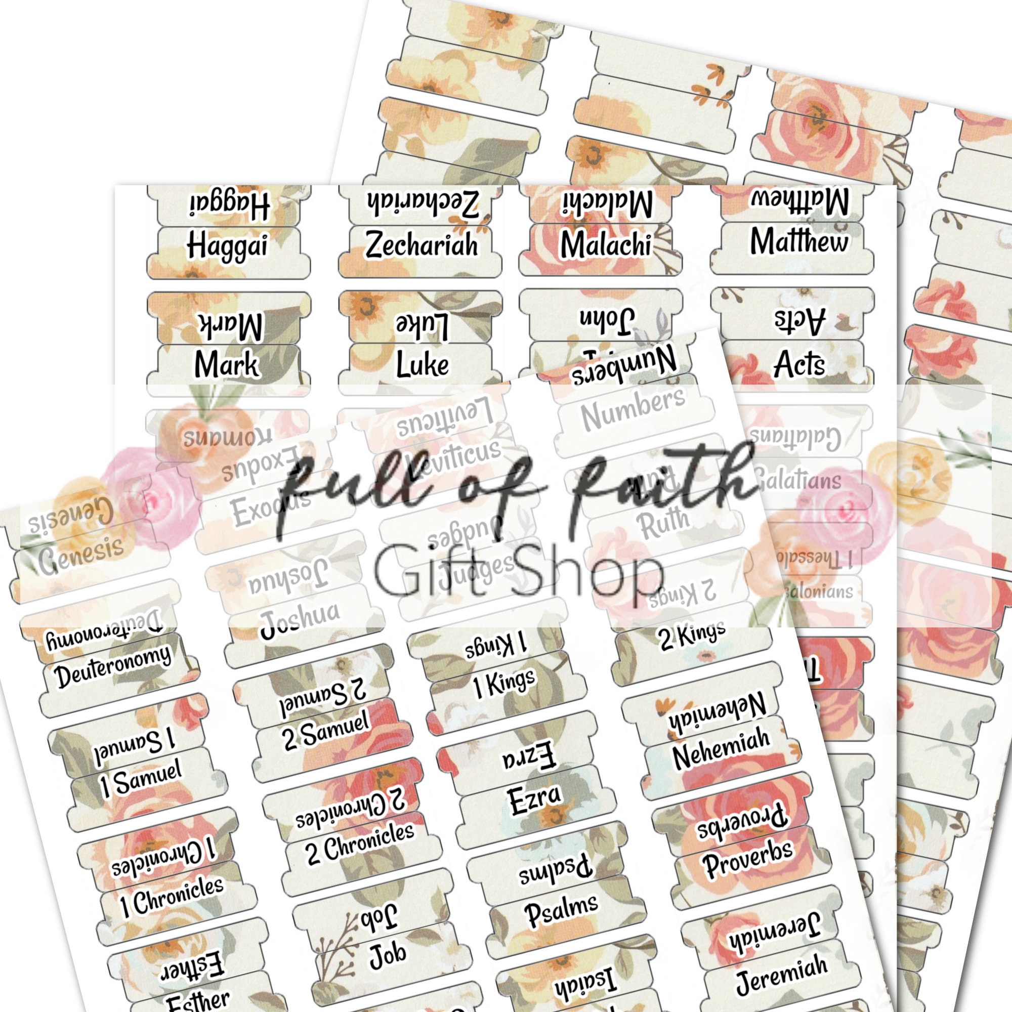 Printable Double Sided Floral Bible Tabs Bible Tab Printable - Etsy