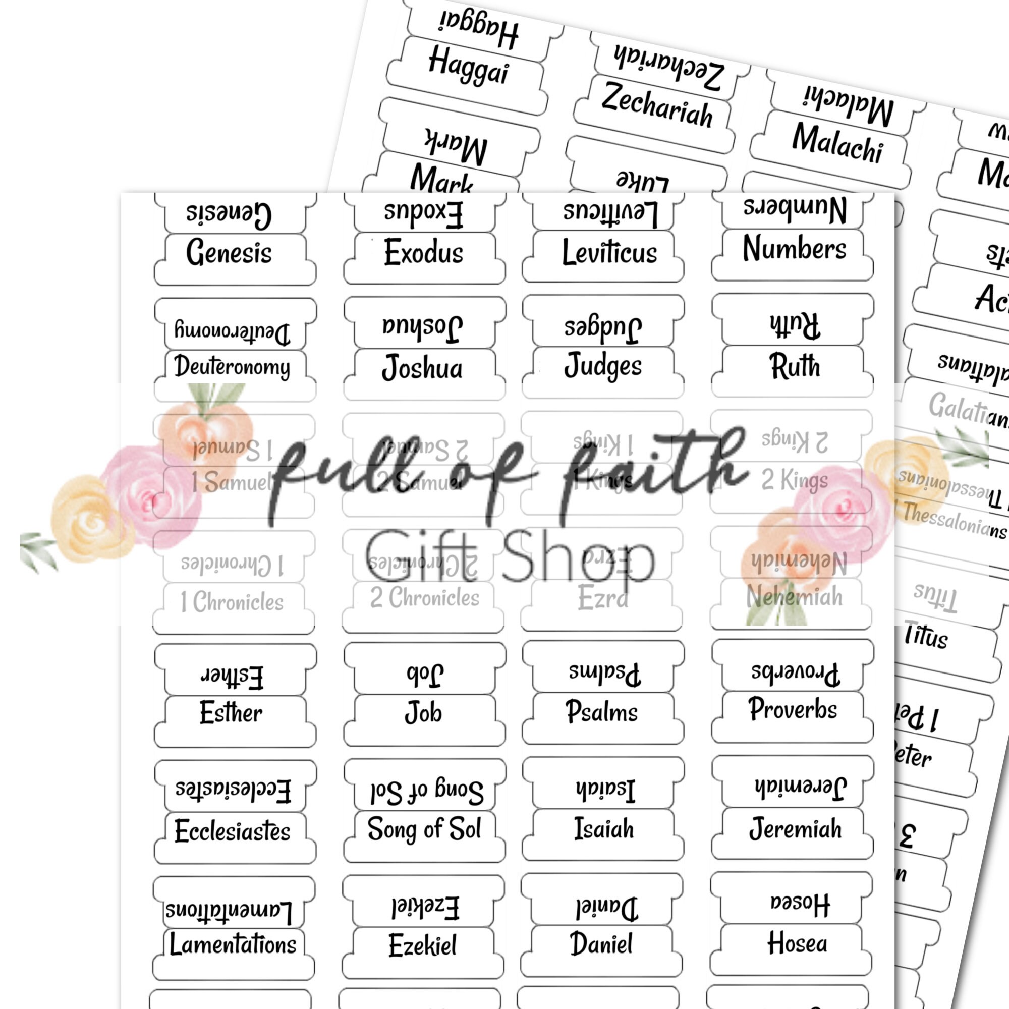 Blank DIY Bible Tabs Printable Blank Bible Tabs Double Sided - Etsy