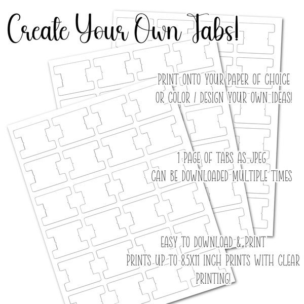 Blank Page and Book Tab Template | Bible Tab | Bible Journaling tab | Journaling and Planner Tab | DIY Tabs | Print and Cut