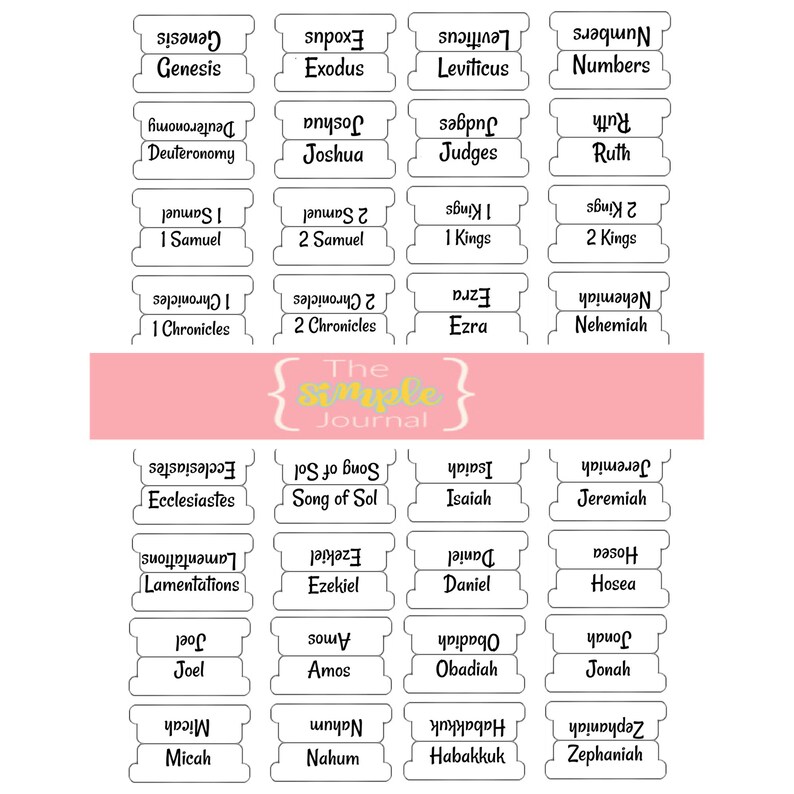 Blank DIY Bible Tabs Printable Blank Bible Tabs Double Sided Etsy