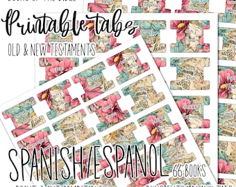 Spanish Bible Tabs: Vintage Scrapbook Style (Printable)