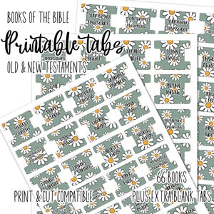 Printable Bible Tabs  Download | 66 Books of Bible | Cricut Print and Cut |