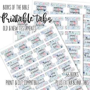 Bible Tabs | Floral | Printable Bible Tabs | Bible Journaling tabs | Bible Journaling | Tabs for Bible | Inspire Bible Tabs | Print and Cut