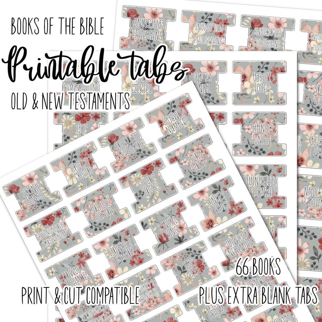 Bible Tabs Floral Printable Bible Tabs Bible Journaling Tabs Bible ...