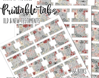 Bible Tabs Floral Paper Printable Bible Tabs Bible Journaling Tabs ...