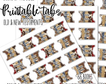 Printable Bible Tabs: 66 Books, Western Style (Digital Download)