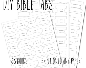 DIY printable bible tabs, template, instant download