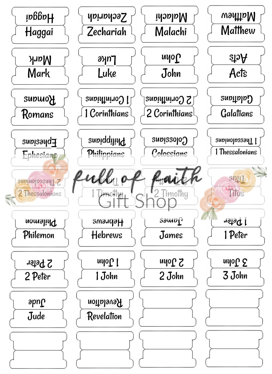 Blank DIY Bible Tabs Printable Blank Bible Tabs Double Sided - Etsy