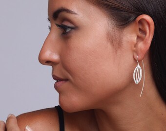 Sand-Brushed Sterling Silver Earrings