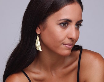 Sand-Brushed Delicate Gold-Plated Hook Earrings