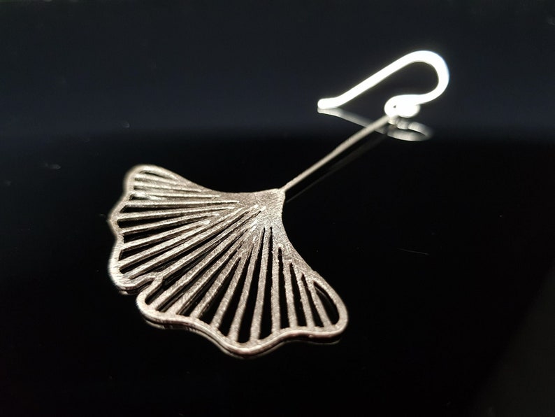 Long Leaf shape Sterling Silver Earrings image 4