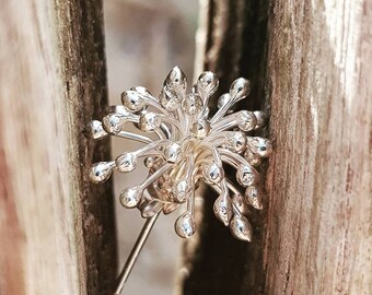 Handmade Flower Sterling Silver Stud Earrings