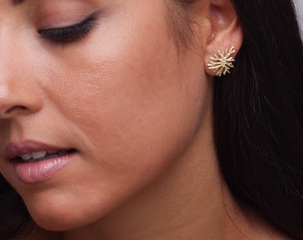 Coral inspired Gold-Plated Stud Earrings