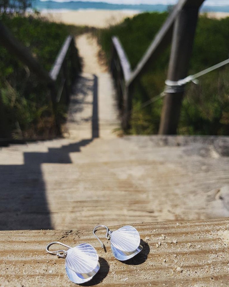 Shell inspired Sterling Silver Earrings image 2