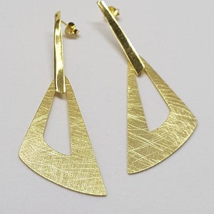 Gold-Plated Triangle Earrings image 2