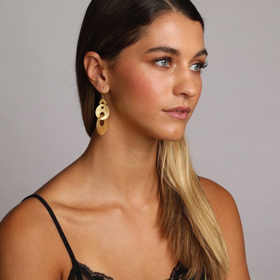 Triple hoop dangle earrings deals