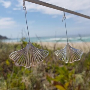 Long Leaf shape Sterling Silver Earrings image 6