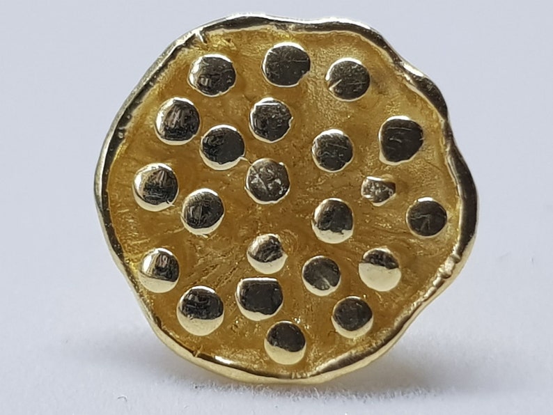 Gold-Plated Lotus Seedpod Stud Earrings