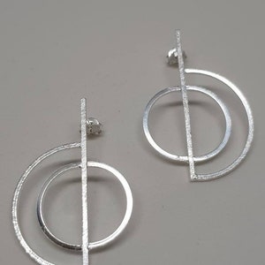 Geometric Sterling Silver Stud Earrings image 4