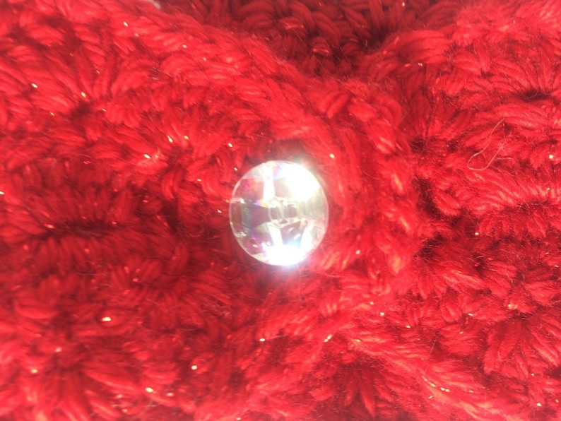 Snowflake Girl/'s Christmas Ear Warmer Christmas Headband Winter Headband Crochet Red Ear Warmer Scarlet Red Ear with White Snowflake
