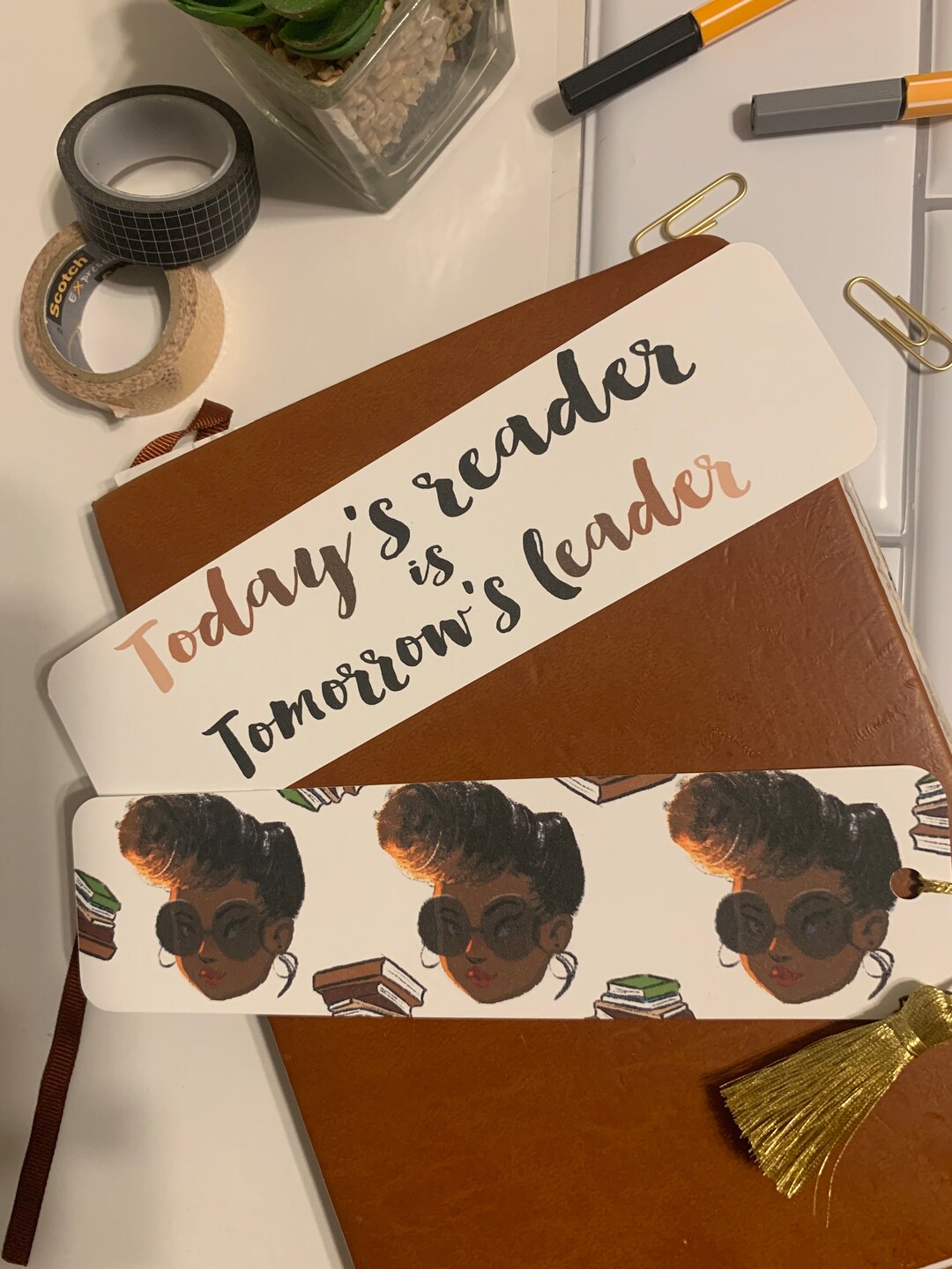 Double Sided Woman Bookmark, Bookmarks for Black Girls, Black Woman ...