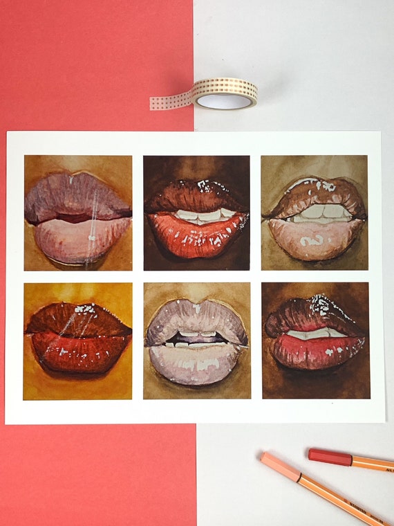 Lips Biting Prints Wall Art Dripping Lips Glitter Lip Canvas