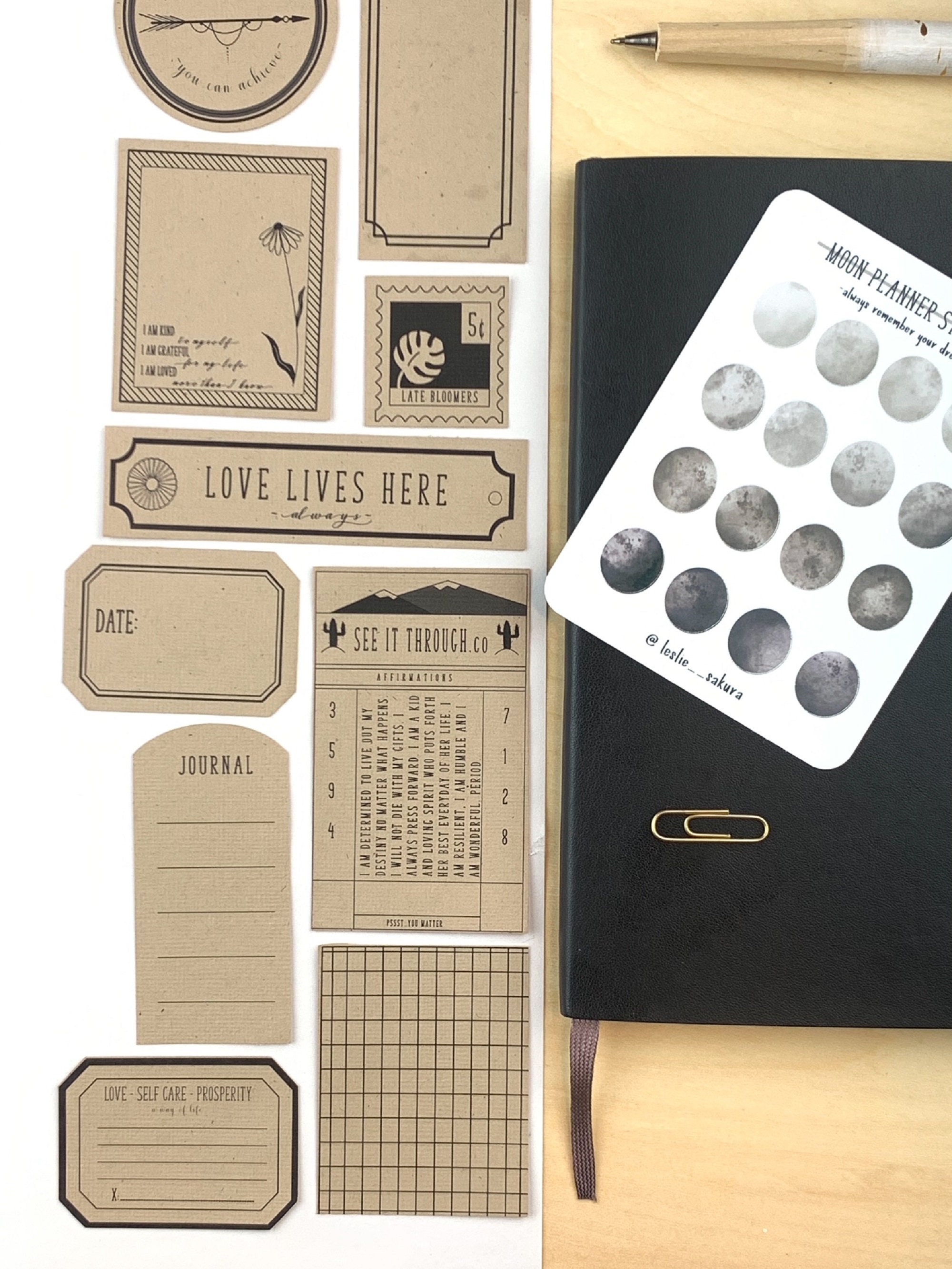 Moon Phase Stickers for Planner, Circle Gray Moon Planner Dot, Best ...