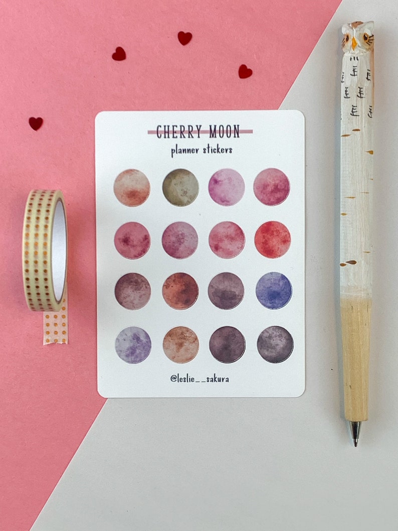 Moon Phase Stickers for Planner, Circle Gray Moon Planner Dot, Best ...