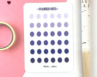 Blue circle planner dots, journal stickers, bullet journaling, removeable dots, scrapbook stickers, blue theme sticker, minimal planning,