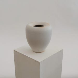 Vaso de grés branco feito à mão: Cerâmica fosca minimalista