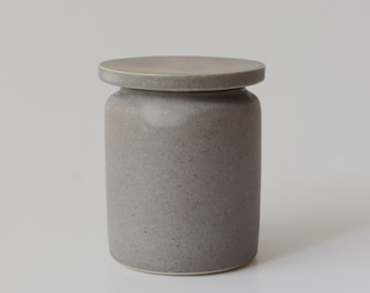 Grey Matte Ceramic lidded Jar, Hand thrown Ceramic Jar, Matte Ceramic lidded jar, Grey Stoneware Jar, Ceramic container with lid