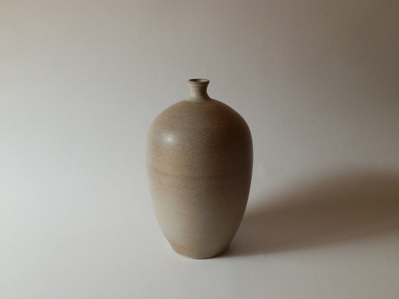 Grey White Matte Vase, Stoneware Ceramic Vase, Modern Flower Vase, Home Office Table Contemporary Decor image 2
