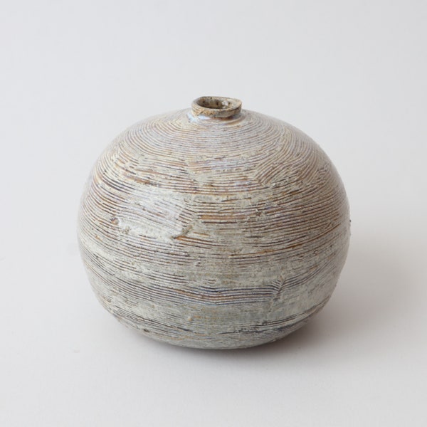 Small Grey Bud Vase, Speckled Stoneware Ceramic Vase, Textured Small single flower vase