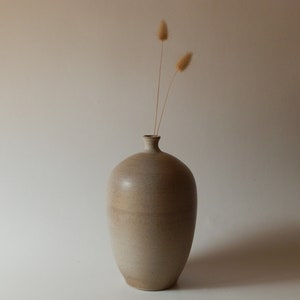 Grey White Matte Vase, Stoneware Ceramic Vase, Modern Flower Vase, Home Office Table Contemporary Decor image 1