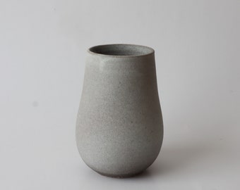 Matte White and Grey Textured Ceramic Vase, Stoneware Ceramic Vase, Modern Vase, Home Office Table Contemporary Minimal Decor