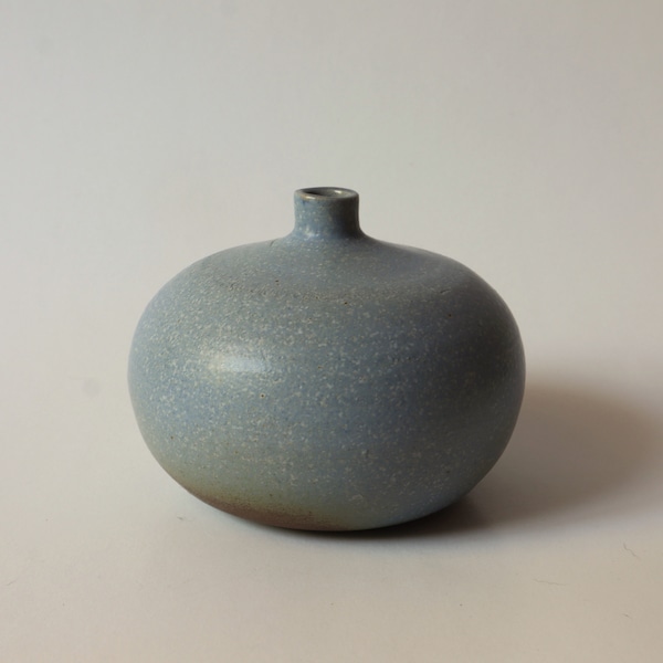Blue Small Bud Vase, Stoneware Ceramic Vase, Modern Vase, Minimalist Decor, Blue Matte Vase