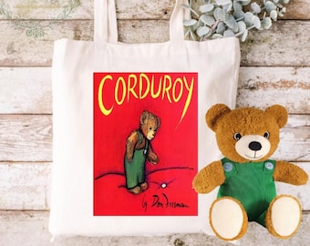 Corduroy Bear gift set - Tote bag and plush set - Easter basket for toddlers